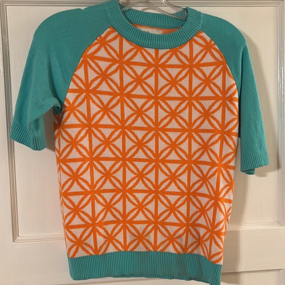 Oblong Box Shop midcentury modern breeze block sweater M mod pinup vintage